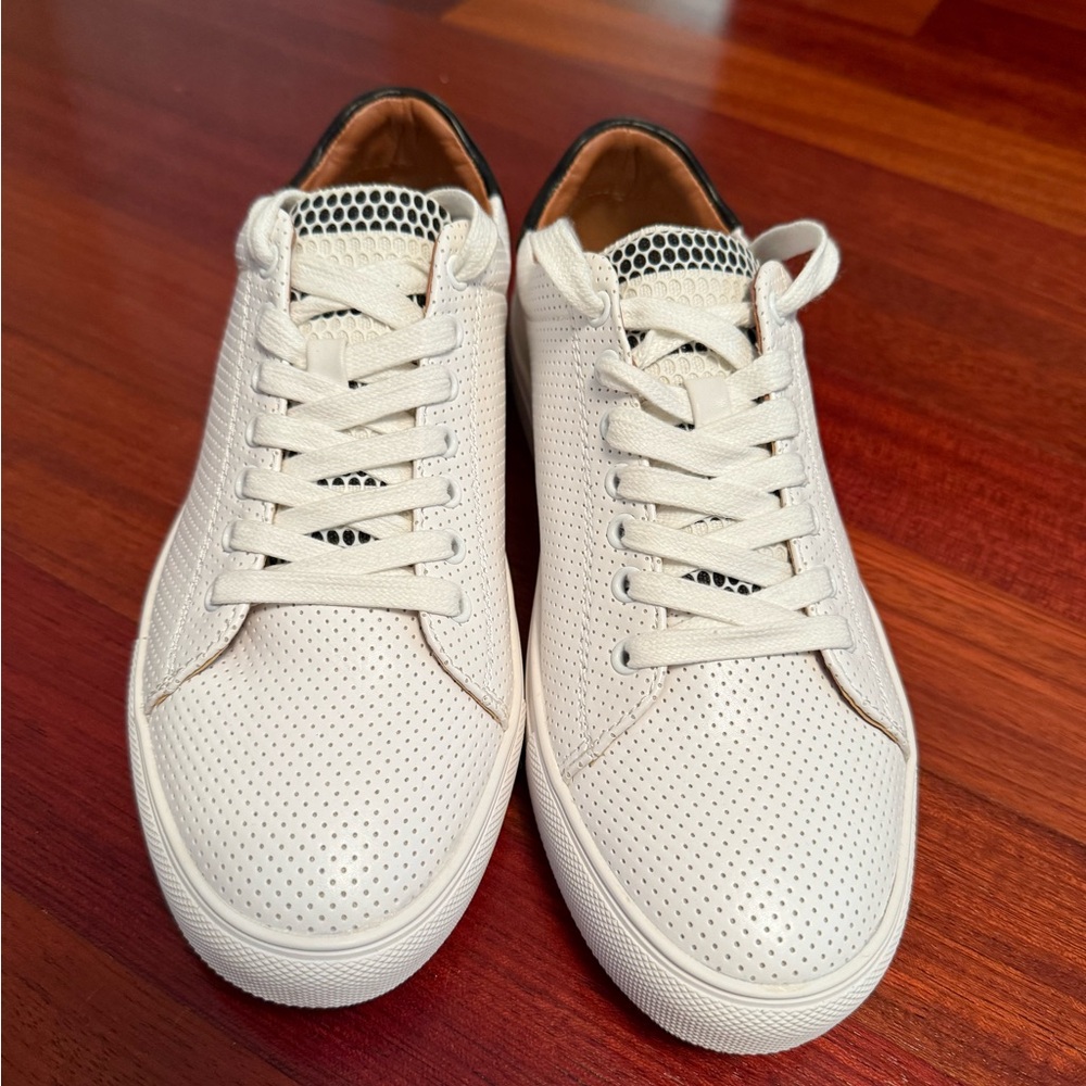 White Sneakers with Black Accents